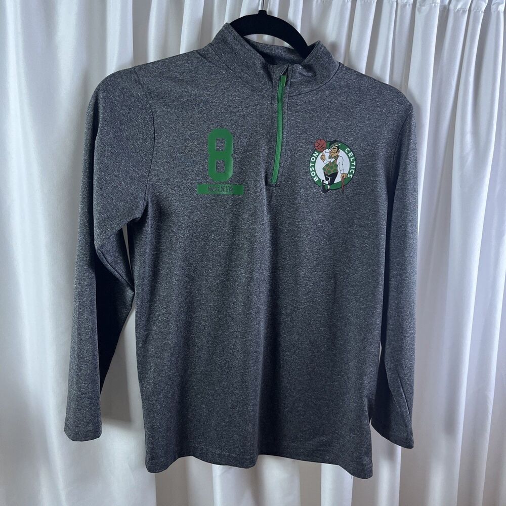 NBA Ultra Game Boston Celtics Boys Quarter Zip Pullover Size L Kamba Walker #8